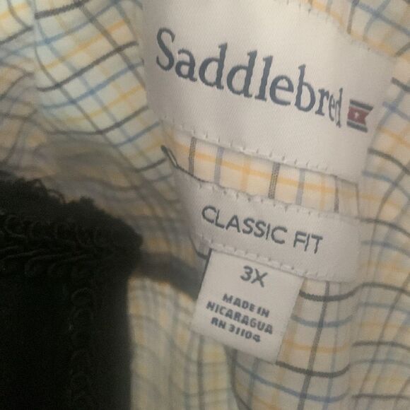 Saddlebred classic fit button down casual shirt size 3X preloved 💛  EUC - Picture 6 of 11